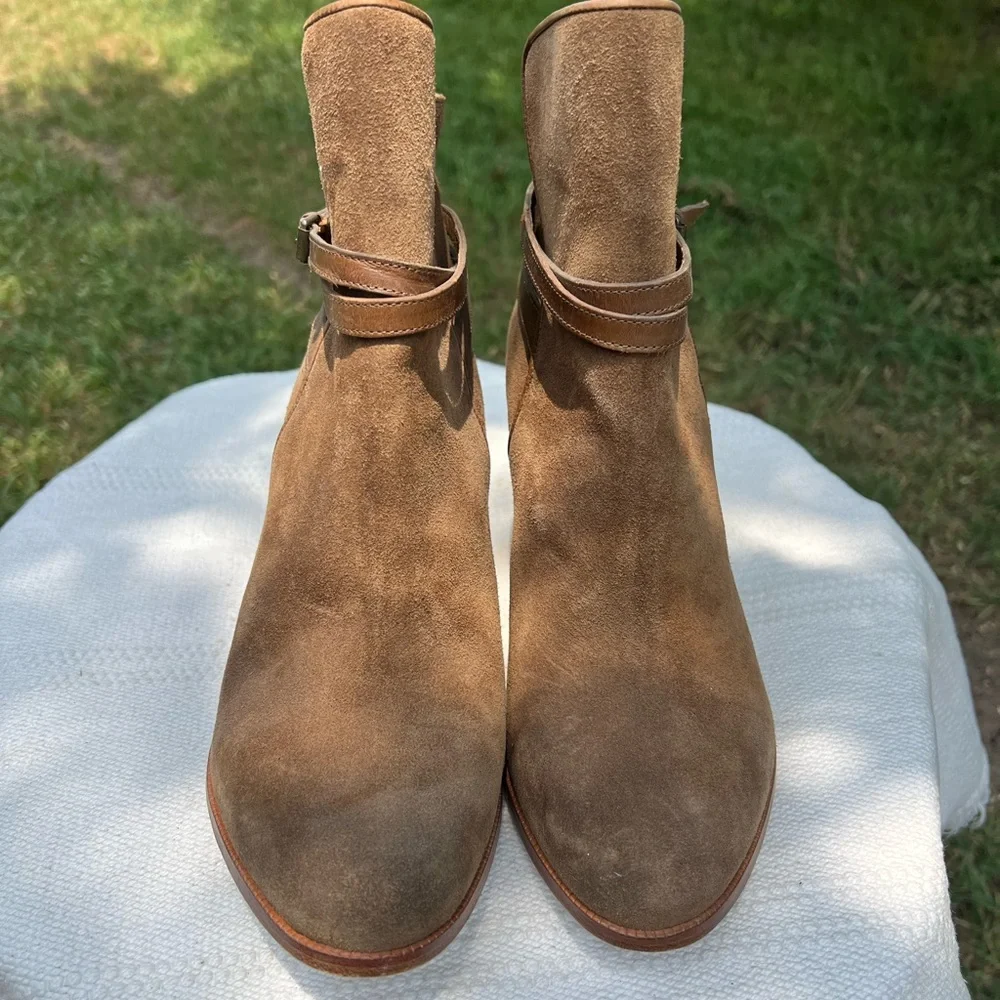 Allsaints Brown Suede Heeled Ankle Boots Size 40 9.5